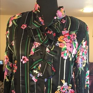 Vintage Bob Mackie Women’s silk shirt-long sleeves